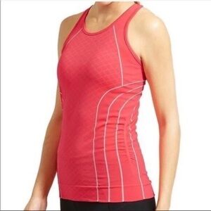 Athleta Vibrant Red Tank Top with White Detailing